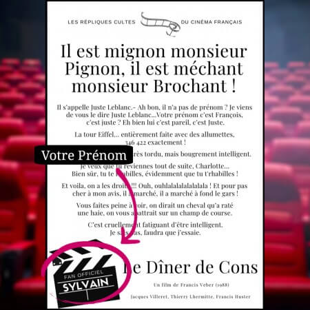 affiche le diner de cons personnalisée