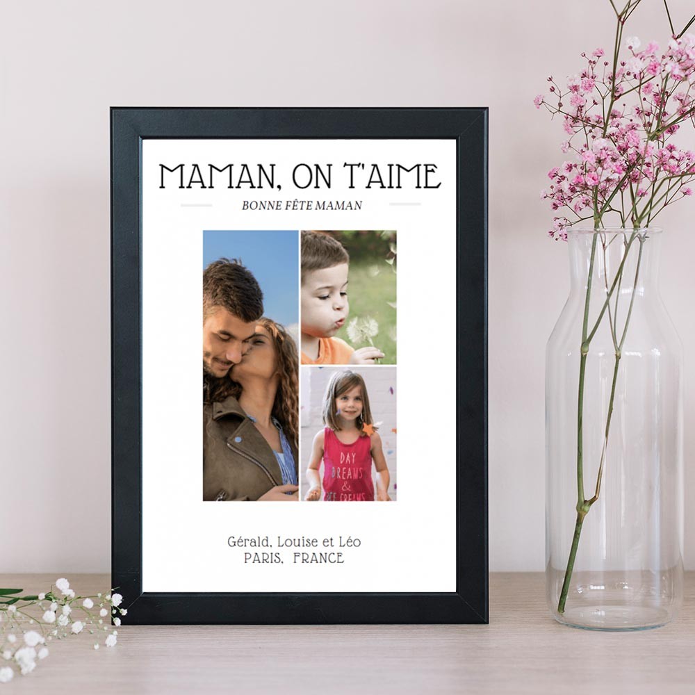 affiche fête des mamans personnalisée